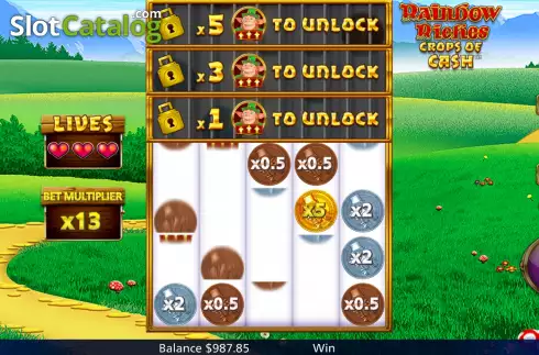 Οθόνη9. Rainbow Riches Crops of Cash Κουλοχέρης