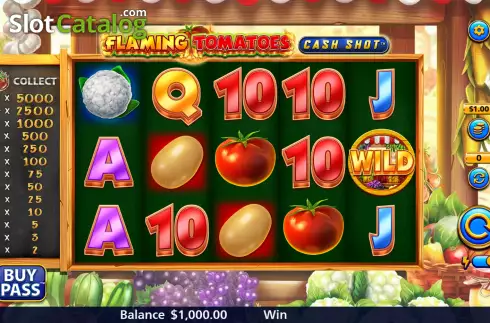 Οθόνη3. Flaming Tomatoes: Cash Shot Κουλοχέρης