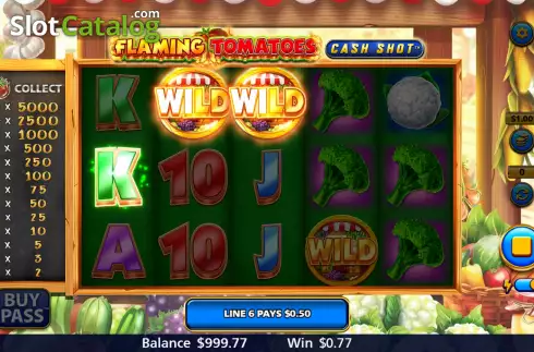 Οθόνη4. Flaming Tomatoes: Cash Shot Κουλοχέρης