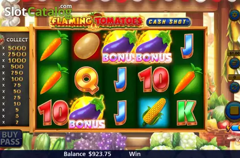 Οθόνη9. Flaming Tomatoes: Cash Shot Κουλοχέρης
