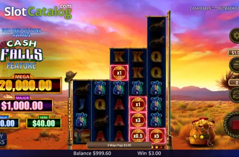 Οθόνη5. Cash Falls Outback Fortune Κουλοχέρης