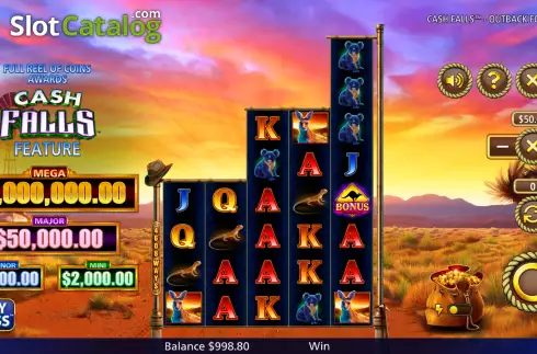 Οθόνη3. Cash Falls Outback Fortune Κουλοχέρης