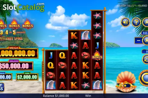 Οθόνη3. Cash Falls Island Bounty Κουλοχέρης