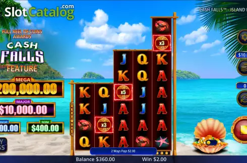 Οθόνη4. Cash Falls Island Bounty Κουλοχέρης