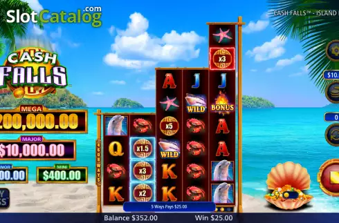 Οθόνη5. Cash Falls Island Bounty Κουλοχέρης