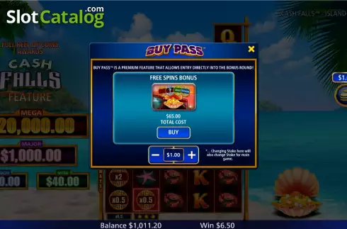 Οθόνη7. Cash Falls Island Bounty Κουλοχέρης
