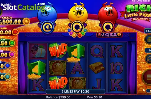 Οθόνη4. Rich Little Piggies Meal Ticket Κουλοχέρης 