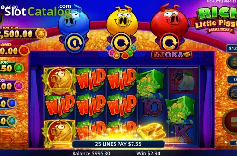Οθόνη7. Rich Little Piggies Meal Ticket Κουλοχέρης 