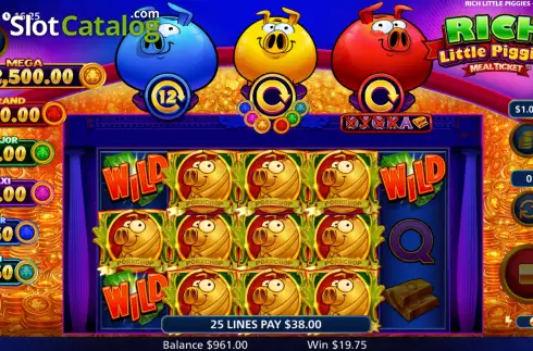 Οθόνη8. Rich Little Piggies Meal Ticket Κουλοχέρης 