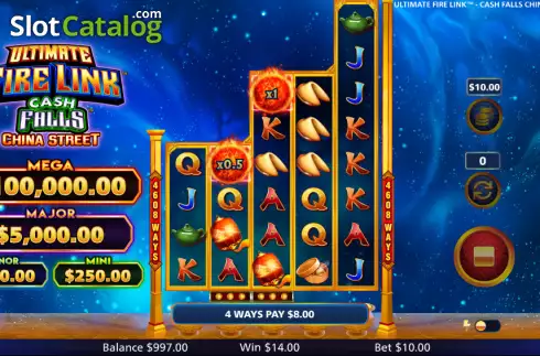 Οθόνη3. Ultimate Fire Link Cash Falls China Street Κουλοχέρης