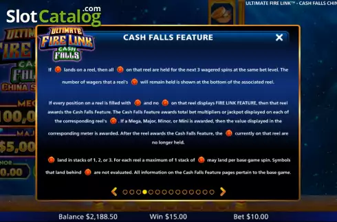 Οθόνη9. Ultimate Fire Link Cash Falls China Street Κουλοχέρης
