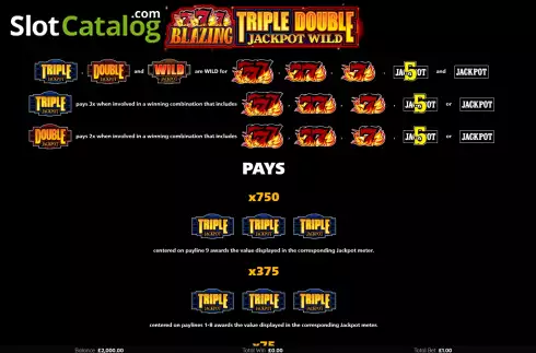 Οθόνη9. Blazing 777 Triple Double Jackpot Wild Κουλοχέρης