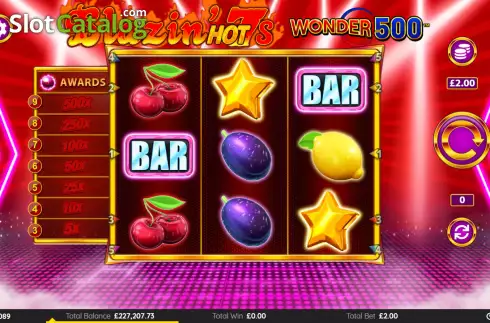 Οθόνη2. Blazin Hot 7’s Wonder 500 Κουλοχέρης