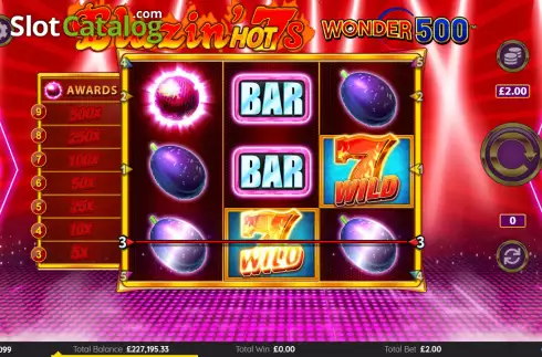 Οθόνη3. Blazin Hot 7’s Wonder 500 Κουλοχέρης