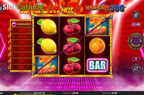 Οθόνη4. Blazin Hot 7’s Wonder 500 Κουλοχέρης