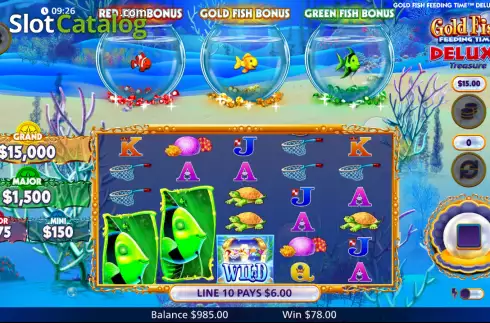Οθόνη3. Gold Fish Feeding Time Deluxe Treasure Κουλοχέρης