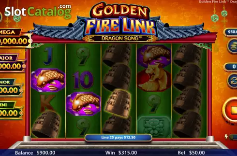 Οθόνη3. Golden Fire Link Dragon Song Κουλοχέρης