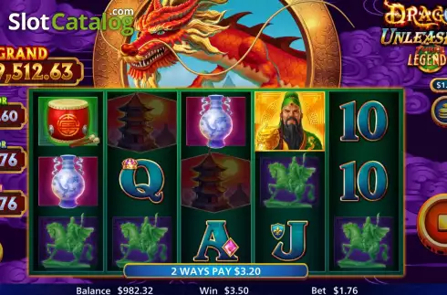 Οθόνη2. Dragon Unleashed - Three Legends Κουλοχέρης