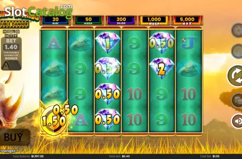 Οθόνη3. Raging Rhino Double Danger Κουλοχέρης 