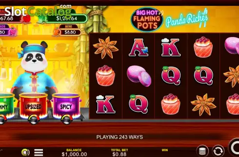 Οθόνη2. Big Hot Flaming Pots Panda Riches Κουλοχέρης