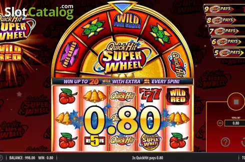Οθόνη3. Quick Hit Super Wheel Wild Red Κουλοχέρης