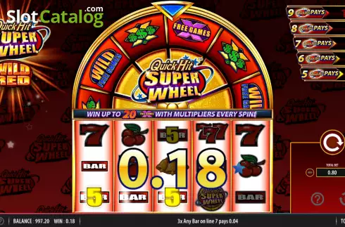 Οθόνη4. Quick Hit Super Wheel Wild Red Κουλοχέρης