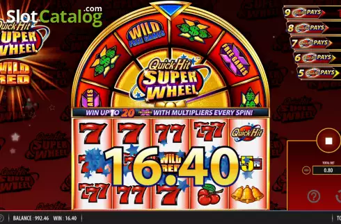 Οθόνη6. Quick Hit Super Wheel Wild Red Κουλοχέρης