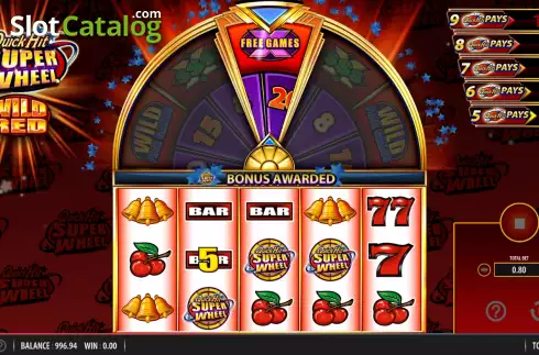 Οθόνη8. Quick Hit Super Wheel Wild Red Κουλοχέρης