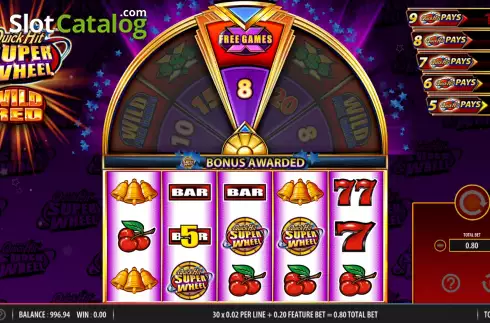 Οθόνη9. Quick Hit Super Wheel Wild Red Κουλοχέρης