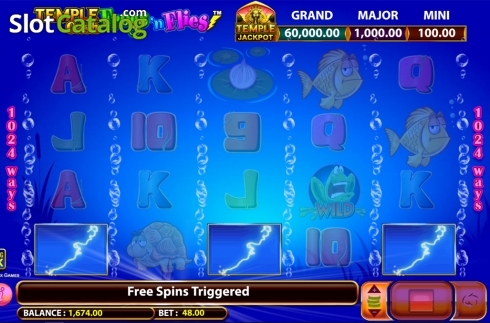 Οθόνη6. Frogs 'n Flies Temple Cash Κουλοχέρης 
