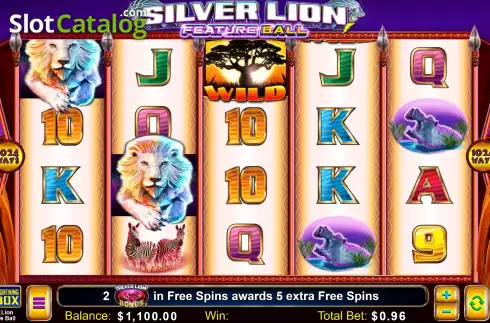 Οθόνη3. Silver Lion Feature Ball Κουλοχέρης