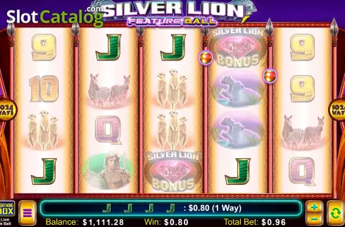 Οθόνη4. Silver Lion Feature Ball Κουλοχέρης