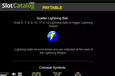 Οθόνη7. Lightning Box Keno Κουλοχέρης