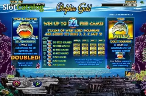 Πίνακας πληρωμών 1. Dolphin Gold Κουλοχέρης 