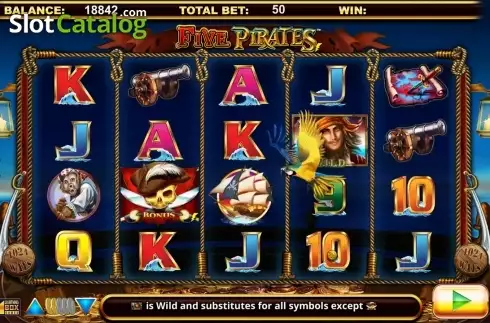 Οθόνη 2. Five Pirates Κουλοχέρης