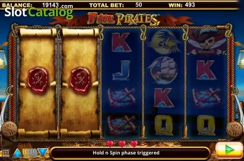 Οθόνη 3. Five Pirates Κουλοχέρης