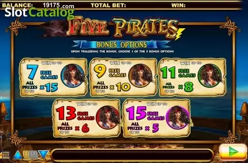 Οθόνη 5. Five Pirates Κουλοχέρης
