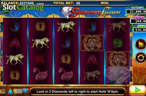 Οθόνη 2. Stellar Jackpots with Serengeti Lions Κουλοχέρης