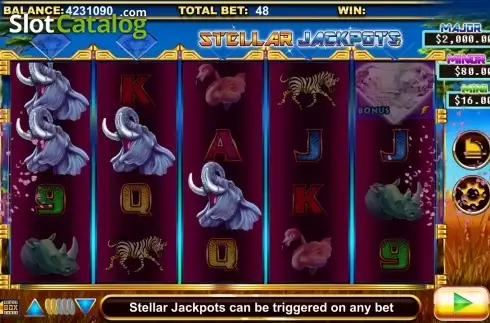 Οθόνη 3. Stellar Jackpots with Serengeti Lions Κουλοχέρης