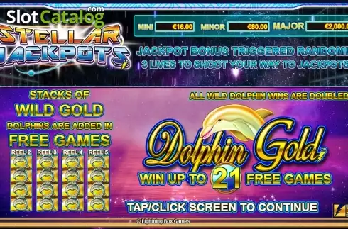 Οθόνη 1. Dolphin Gold with Stellar Jackpots Κουλοχέρης