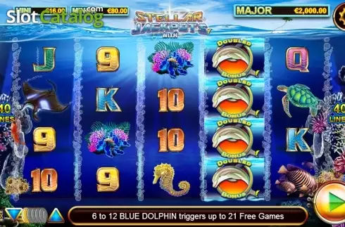 Οθόνη 2. Dolphin Gold with Stellar Jackpots Κουλοχέρης