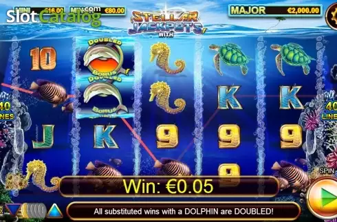 Οθόνη 3. Dolphin Gold with Stellar Jackpots Κουλοχέρης
