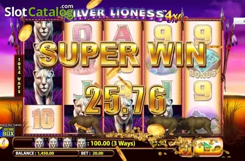 Οθόνη8. Silver Lioness 4x Κουλοχέρης