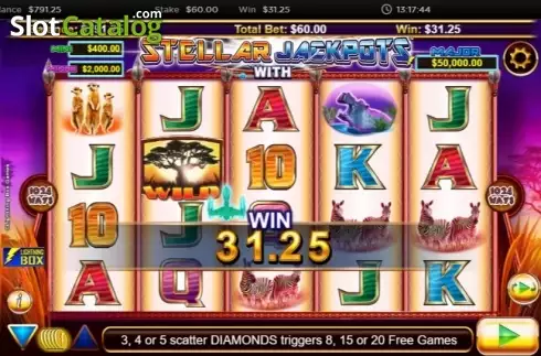 Οθόνη3. Stellar Jackpots with Silver Lion Κουλοχέρης 