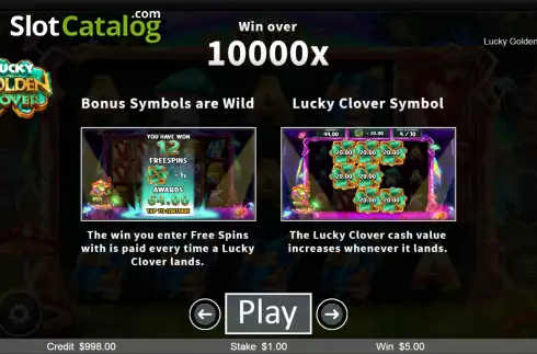Οθόνη4. Lucky Golden Clover Κουλοχέρης 
