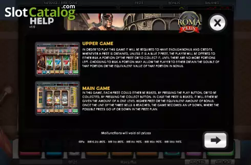 Οθόνη4. Roma Plus (MGA Games) Κουλοχέρης