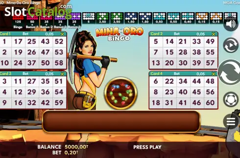 Οθόνη2. Mina de Oro Bingo Κουλοχέρης
