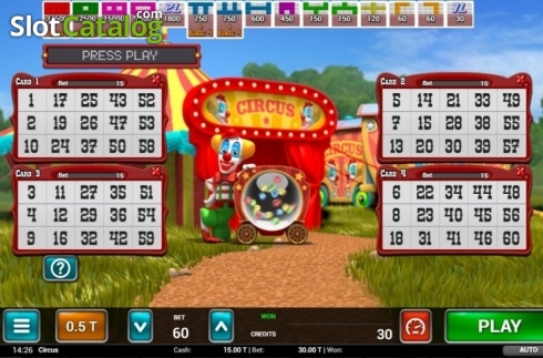 Οθόνη2. Circus Bingo Κουλοχέρης 