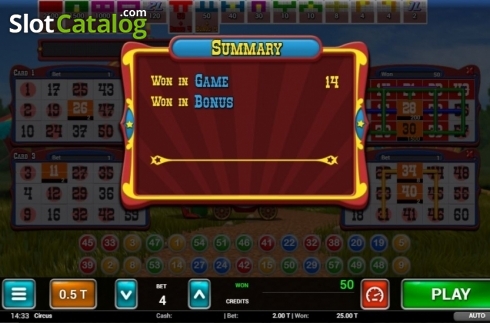Οθόνη5. Circus Bingo Κουλοχέρης 