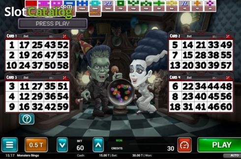 Οθόνη2. Monsters Bingo Κουλοχέρης